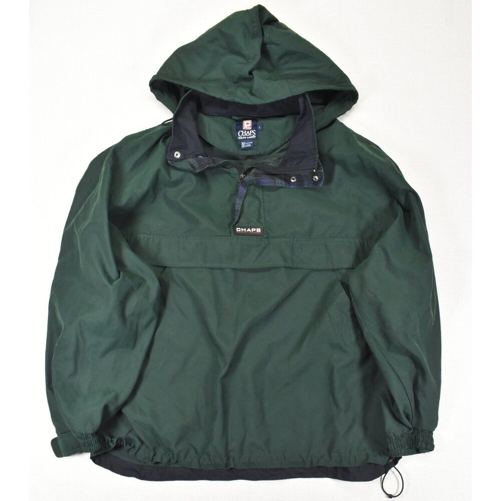 Vintage 90s Chaps Ralph Lauren Anorak Jacket Mens Large Green Sailing Pullover